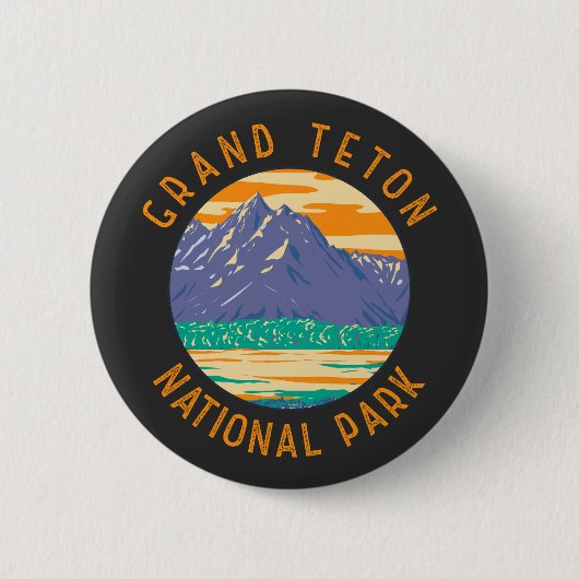 Grand Teton Nationalpark im Frühjahr erschüttert Button (Vorderseite)