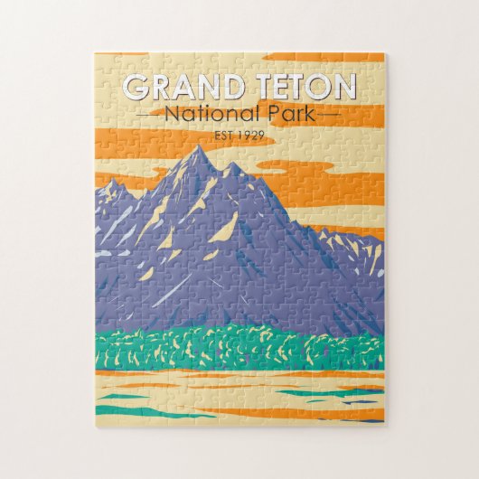 Grand Teton Nationalpark im Frühjahr Vintag Puzzle (Vertikal)
