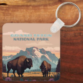 Grand Teton Nationalpark Jackson Wyoming Mountain Schlüsselanhänger (Rückseite)