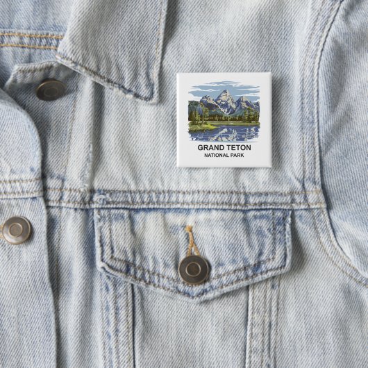 Grand Teton Nationalpark Landschaft Button (Beispiel)