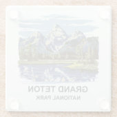Grand Teton Nationalpark Landschaft Glasuntersetzer (Rückseite)