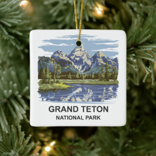 Grand Teton Nationalpark Landschaft Keramikornament