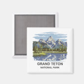 Grand Teton Nationalpark Landschaft Magnet (Vorderseite/Rückseite)
