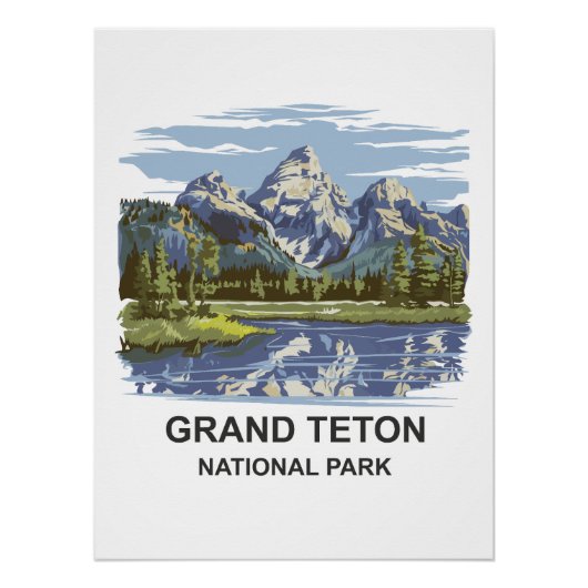 Grand Teton Nationalpark Landschaft Poster (Vorderseite)