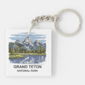 Grand Teton Nationalpark Landschaft Schlüsselanhänger (Rückseite)