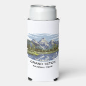 Grand Teton Nationalpark Landschaft Selters Dosenkühler (Seltzer Vorderseite)