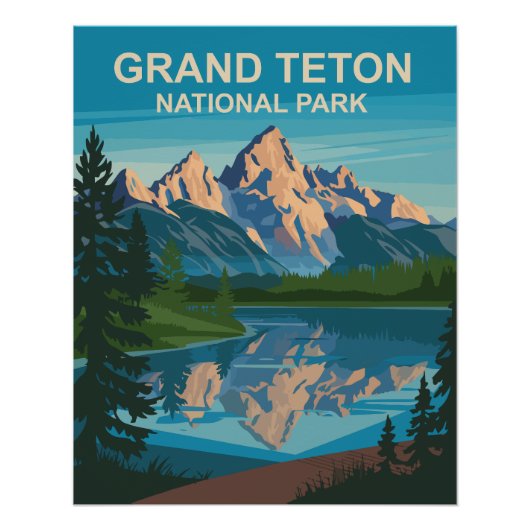 Grand Teton Nationalpark Landschaftsbild Poster (Vorderseite)