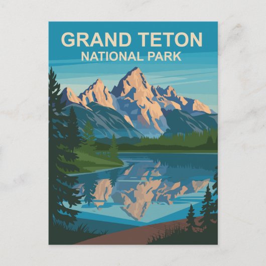 Grand Teton Nationalpark Landschaftsbild Postkarte (Vorderseite)