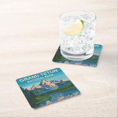 Grand Teton Nationalpark Landschaftsbild Rechteckiger Pappuntersetzer (Vor Ort)