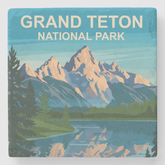 Grand Teton Nationalpark Landschaftsbild Steinuntersetzer (Vorderseite)