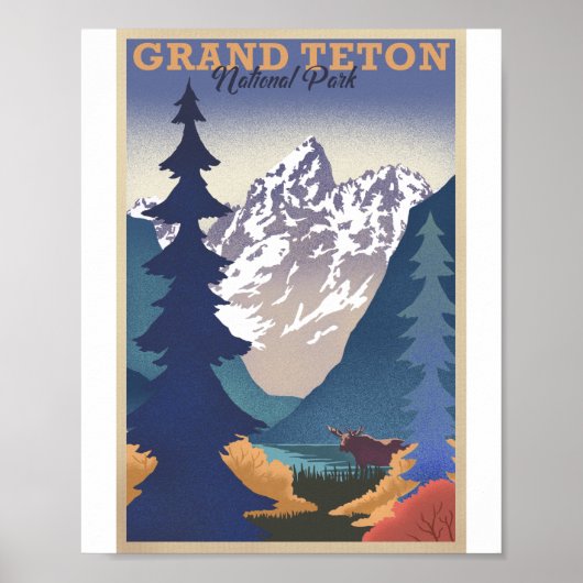 Grand Teton Nationalpark Litho Artwork Poster (Vorne)