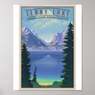 Grand Teton Nationalpark Litho Artwork Poster