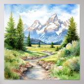 Grand Teton Nationalpark Malerei Druck Poster (Vorne)