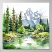 Grand Teton Nationalpark Malerei Druck Poster (Vorne)