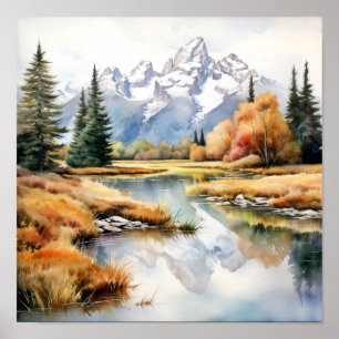 Grand Teton Nationalpark Malerei Poster