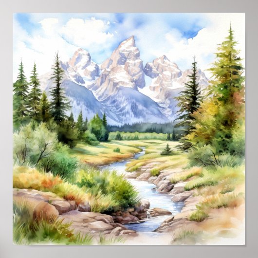 Grand Teton Nationalpark Malerei Poster (Vorne)