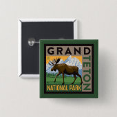 Grand Teton Nationalpark Moose Button (Vorne & Hinten)