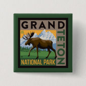 Grand Teton Nationalpark Moose Button (Vorderseite)