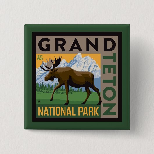 Grand Teton Nationalpark Moose Button (Vorderseite)