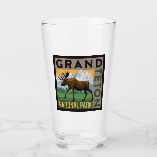 Grand Teton Nationalpark Moose Glas (Vorderseite)