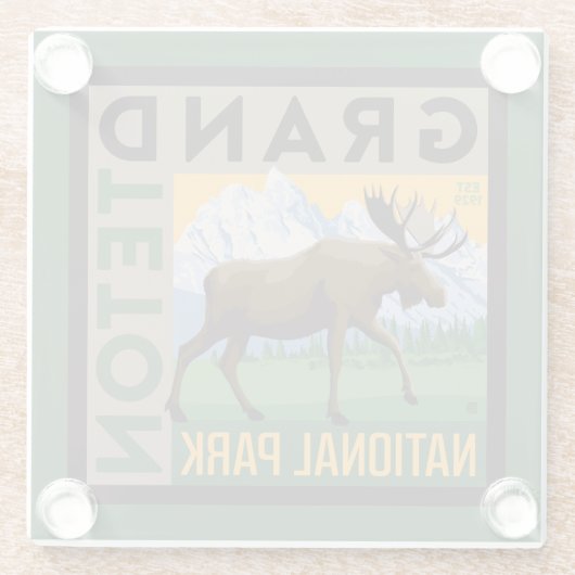 Grand Teton Nationalpark Moose Glasuntersetzer (Rückseite)