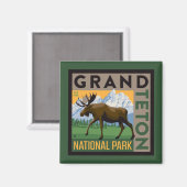 Grand Teton Nationalpark Moose Magnet (Vorderseite/Rückseite)