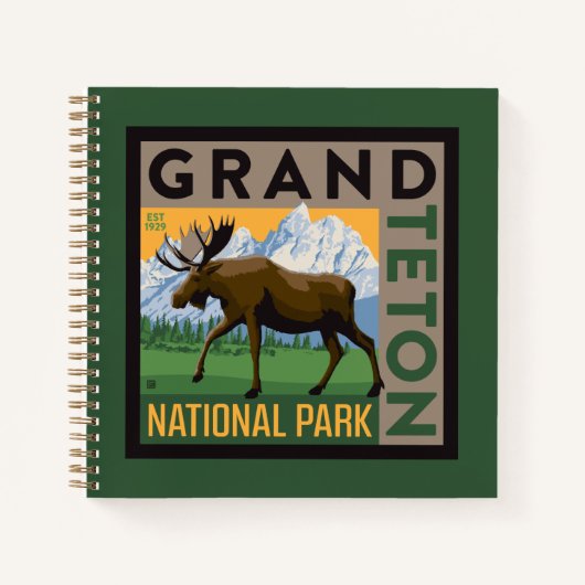Grand Teton Nationalpark Moose Notizblock (Vorderseite)