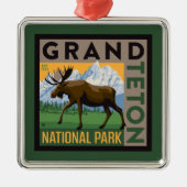Grand Teton Nationalpark Moose Ornament Aus Metall (Vorne)