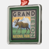 Grand Teton Nationalpark Moose Ornament Aus Metall (Links)