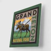 Grand Teton Nationalpark Moose Quadratische Wanduhr (Winkel)