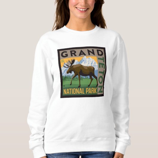 Grand Teton Nationalpark Moose Sweatshirt (Vorderseite)