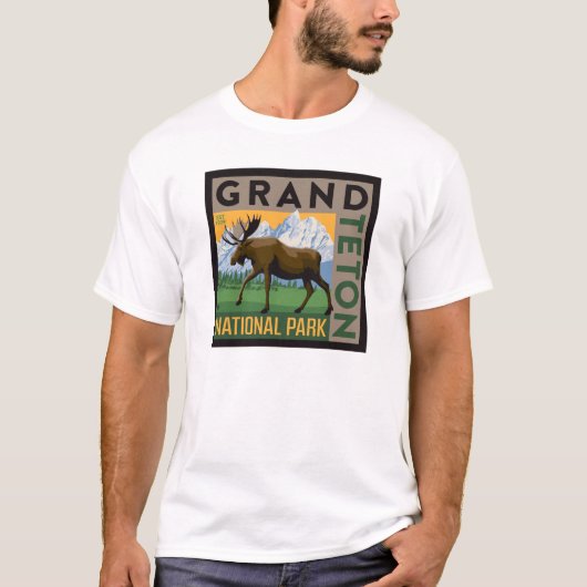 Grand Teton Nationalpark Moose T-Shirt (Vorderseite)