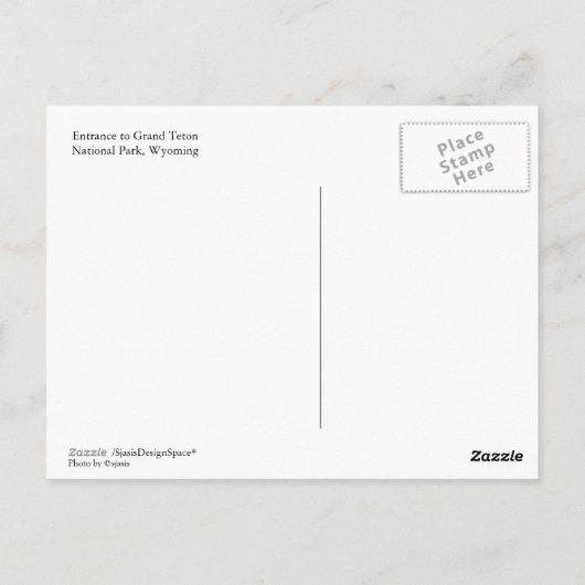 Grand Teton Nationalpark Postcard Postkarte (Rückseite)