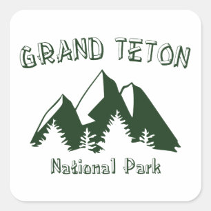 Grand Teton Nationalpark Quadratischer Aufkleber