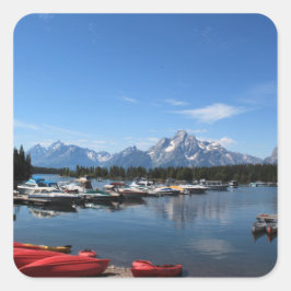 Grand Teton Nationalpark Quadratischer Aufkleber