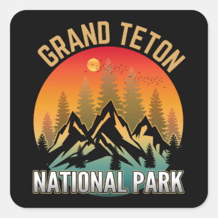 Grand Teton Nationalpark Quadratischer Aufkleber