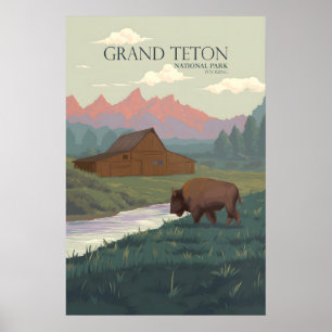 Grand-Teton-Nationalpark Reiseplakat Poster
