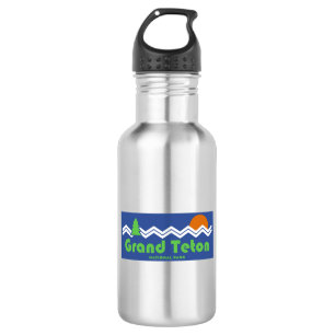 Grand Teton Nationalpark Retro Edelstahlflasche