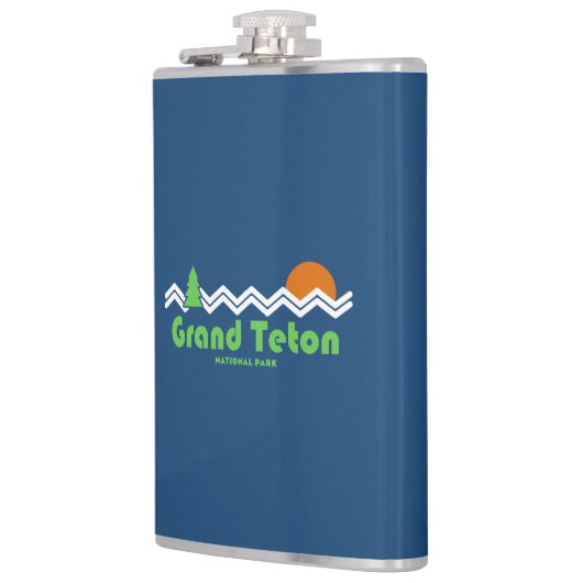 Grand Teton Nationalpark Retro Flachmann (Links)