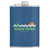 Grand Teton Nationalpark Retro Flachmann (Vorderseite)