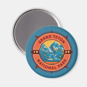 Grand Teton Nationalpark Retro Kompass Emblem Magnet (Vorderseite/Rückseite)