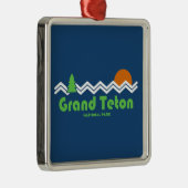 Grand Teton Nationalpark Retro Ornament Aus Metall (Rechts)