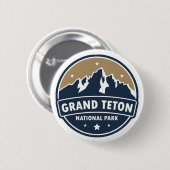 Grand Teton Nationalpark Runde Emblem Button (Vorne & Hinten)