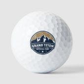 Grand Teton Nationalpark Runde Emblem Golfball (Vorderseite)