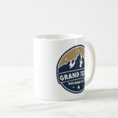 Grand Teton Nationalpark Runde Emblem Kaffeetasse (VorderseiteRechts)