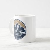 Grand Teton Nationalpark Runde Emblem Kaffeetasse (Vorderseite Links)