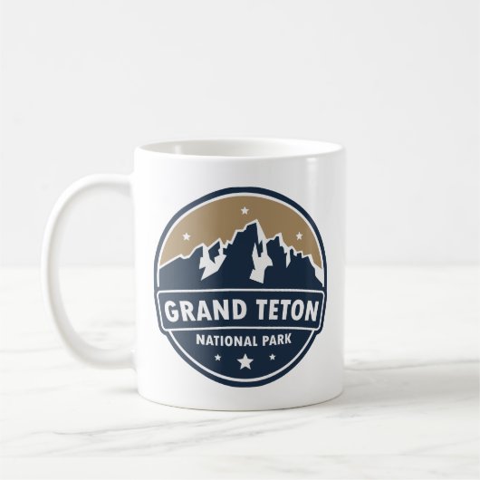 Grand Teton Nationalpark Runde Emblem Kaffeetasse (Links)
