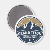 Grand Teton Nationalpark Runde Emblem Magnet (Vorderseite/Rückseite)