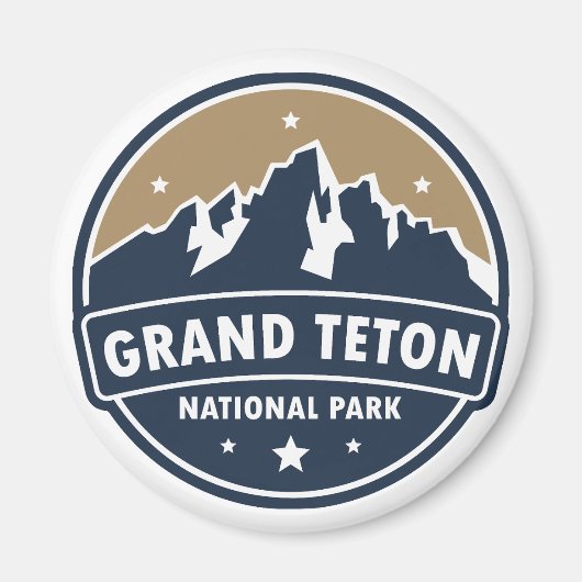 Grand Teton Nationalpark Runde Emblem Magnet (Vorne)
