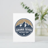 Grand Teton Nationalpark Runde Emblem Postkarte (Stehend Vorderseite)